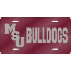 Mississippi State Bulldogs License Plate Laser Cut