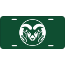 Colorado State Rams License Plate Laser Cut Green