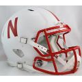 Helmets, Full Size Helmet: Nebraska Cornhuskers Speed Football Helmet <i>White Metallic</i>