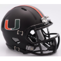 Helmets, Mini Helmets: Miami Hurricanes NCAA Mini Speed Football Helmet <i>2017 Nights Satin Black...