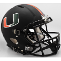 Helmets, Full Size Helmet: Miami Hurricanes Speed Football Helmet <i>2017 Nights Satin Black</i>