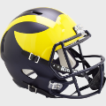 Helmets, Full Size Helmet: Michigan Wolverines Speed Replica Football Helmet <B>Matte</B>