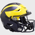 Helmets, Full Size Helmet: Michigan Wolverines SpeedFlex Football Helmet <B>Painted Wings</B>