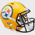 Helmets, Full Size Helmet: Pittsburgh Steelers Gold Speed Replica Throwback Helmet