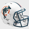 Helmets, Full Size Helmet: Miami Dolphins 1996 to 2012 Speed Throwback Football Helmet