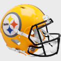 Helmets, Full Size Helmet: Pittsburgh Steelers Gold Speed Throwback Football Helmet