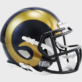 Helmets, Mini Helmets: Los Angeles Rams 2000 to 2016 Riddell Mini Speed Throwback Helmet