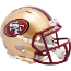 San Francisco 49ers 1996 to 2008 Riddell Mini Speed Throwback Helmet