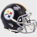 Helmets, Mini Helmets: Pittsburgh Steelers 1963 to 1976 Riddell Mini Speed Throwback Helmet