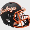 Helmets, Full Size Helmet: Oklahoma State Cowboys Speed Football Helmet <i>Matte Black</i>