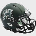 Helmets, Mini Helmets: Hawaii Warriors NCAA Mini Speed Football Helmet <i>Matte Green</i>