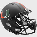 Helmets, Full Size Helmet: Miami Hurricanes Speed Replica Football Helmet <i>2017 Nights Satin Black</...