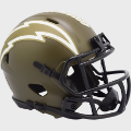 Helmets, Mini Helmets: Los Angeles Chargers NFL Mini Speed Football Helmet <B>SALUTE TO SERVICE SA...