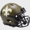 Helmets, Mini Helmets: New Orleans Saints NFL Mini Speed Football Helmet <B>SALUTE TO SERVICE</B>