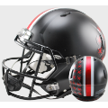 Helmets, Full Size Helmet: Ohio State Buckeyes Speed Football Helmet <B>Satin Black with Red Buckeyes<...