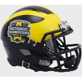 Helmets, Mini Helmets: Michigan Wolverines 2023 National Champions NCAA Mini Speed Football Helmet