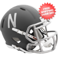 Helmets, Mini Helmets: Nebraska Cornhuskers NCAA Mini Speed Football Helmet <B>SLATE</B>