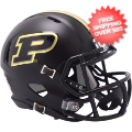 Helmets, Mini Helmets: Purdue Boilermakers NCAA Mini Chrome Speed Football Helmet <B>Gloss Black</...