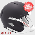 Helmets, Blank Mini Helmets: Bulk Mini Speed Football Helmet SHELL <B>Matte</B> Black/White Parts Qty 24