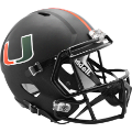 Helmets, Full Size Helmet: Miami Hurricanes Speed Replica Football Helmet <i>2017 Nights Satin Black</...