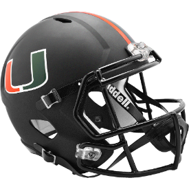 Miami Hurricanes Speed Replica Football Helmet <i>2017 Nights Satin Black</i>